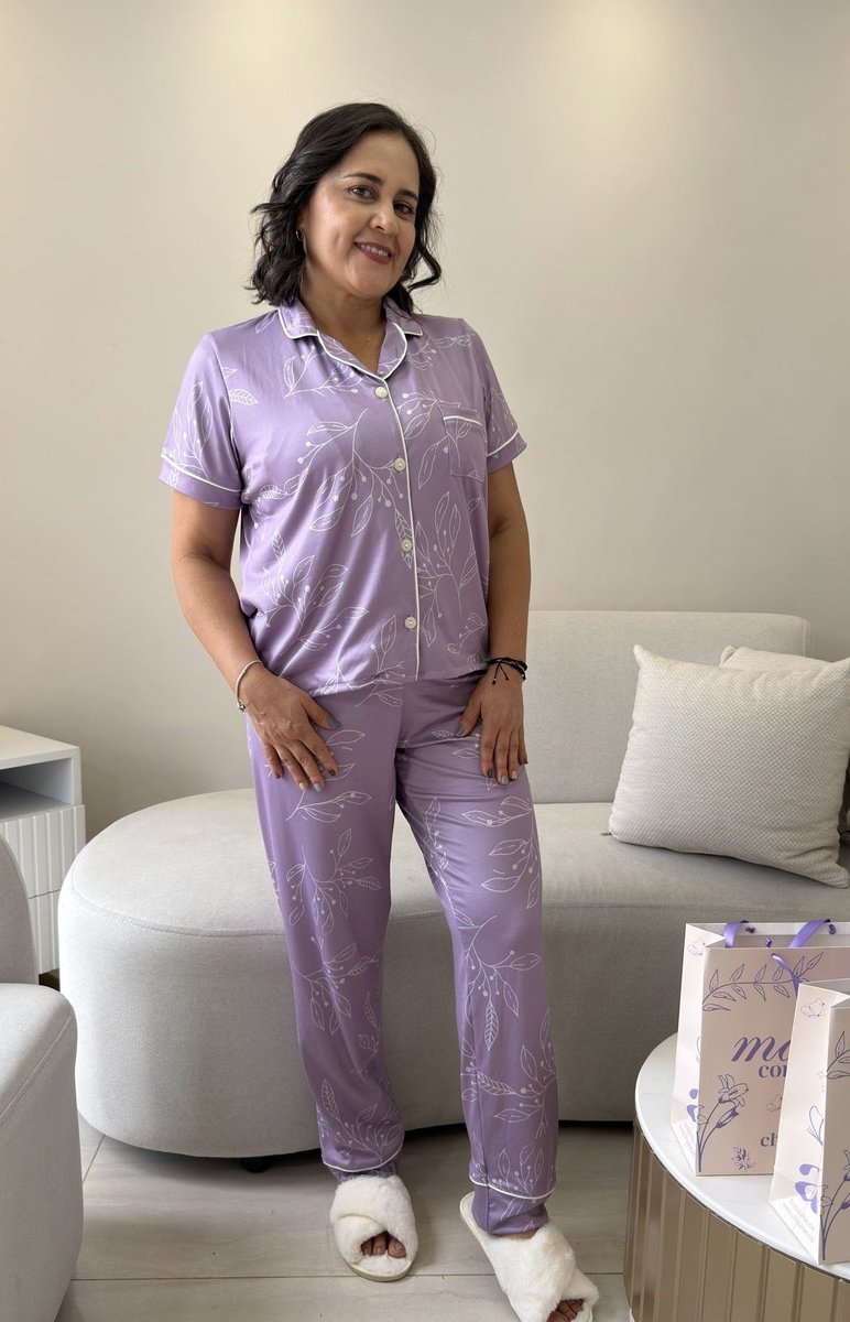 Floral Lila Pantalón - Vista 2